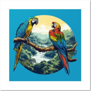 Exotic Colorful Parrots Posters and Art